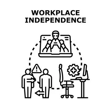 Workplace independence and remote working concept 스톡 일러스트