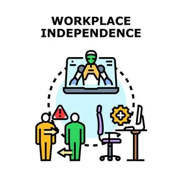 Workplace independence and remote working concept Stock Illustration