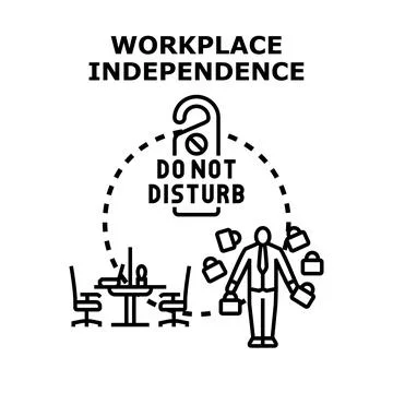 Workplace independence concept with remote worker privacy Stock Illustration