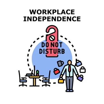 Workplace independence concept with remote worker privacy Stock Illustration