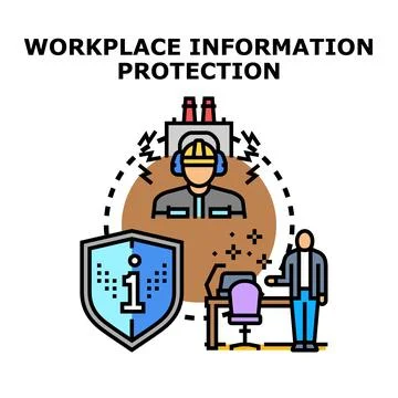Workplace information protection securing confidential business information Stockillustratie