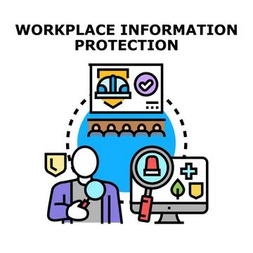 Workplace information protection system ensuring employee safety and data s.. Stock Illustration