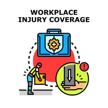Workplace injury coverage concept illustration Stock Illustration