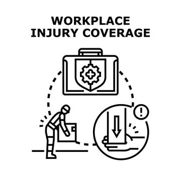 Workplace injury coverage concept illustration Stock Illustration