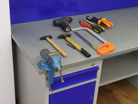 Workplace for the installation of electrical panels. Stock Photos