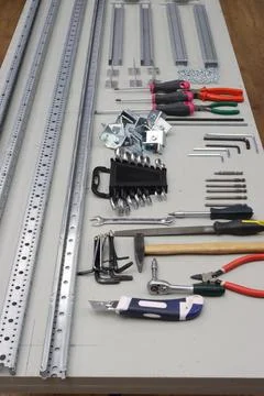 Workplace for the installation. Stock Photos