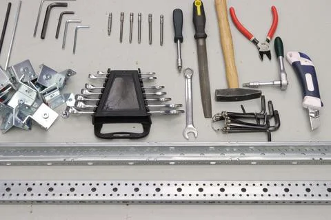 Workplace for the installation. Stock Photos