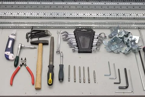 Workplace for the installation. Stock Photos