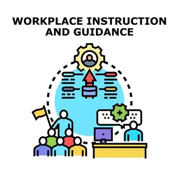 Workplace instruction and guidance concept for business development Stock Illustration