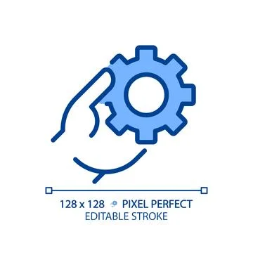 Workplace interaction optimization pixel perfect RGB color icon Stock Illustration