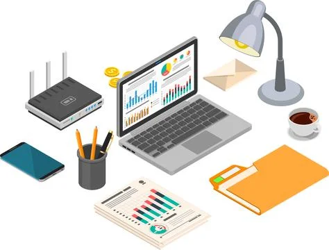 Workplace Isometric Concept Stock-Illustration