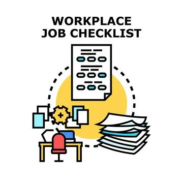 Workplace job checklist for task management and organization Stock Illustration