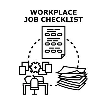 Workplace job checklist for task management and organization Stock Illustration