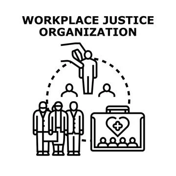 Workplace justice organization selecting diverse employee group Stock Illustration