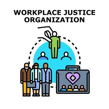 Workplace justice organization selecting diverse employee group Stock Illustration