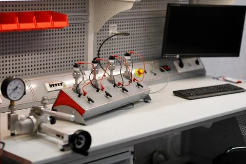 Workplace in a laboratory Stock Photos