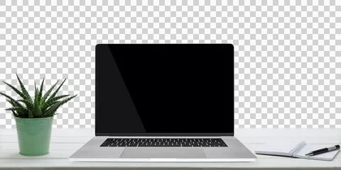 Workplace with a laptop Stock Photos
