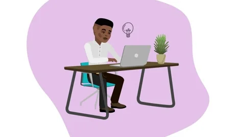 Workplace. A laptop. Pink background. Stock Footage 220038699