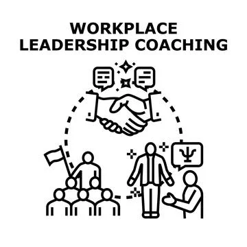 Workplace leadership coaching developing business management skills Stock Illustration