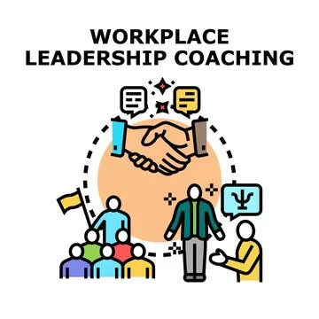 Workplace leadership coaching developing business management skills Stock Illustration