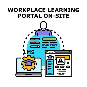 Workplace learning management system portal on site Stock Illustration