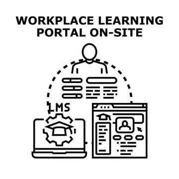 Workplace learning management system portal on site Stock Illustration