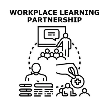 Workplace learning partnership concept vector illustration Stock Illustration