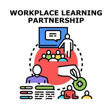 Workplace learning partnership concept vector illustration Stock Illustration