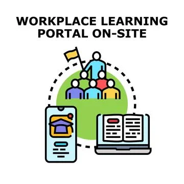 Workplace learning portal offering digital on site education 스톡 일러스트