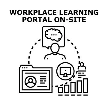 Workplace learning portal on site offering education resources Stock Illustration
