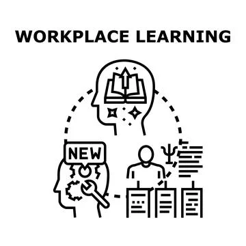 Workplace learning process for business development and growth Stockillustratie