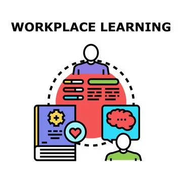 Workplace learning process educating employees for skill development Ilustración de archivo