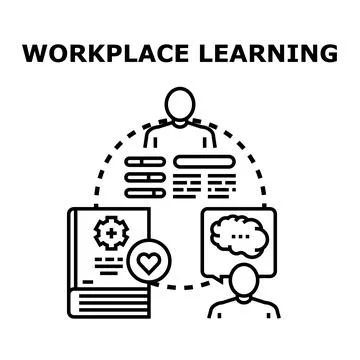 Workplace learning process educating employees for skill development Stock Illustration