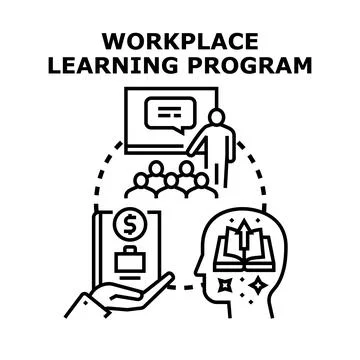 Workplace learning program developing employee skills and knowledge Stock Illustration
