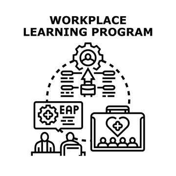 Workplace learning program developing employee skills Stock Illustration