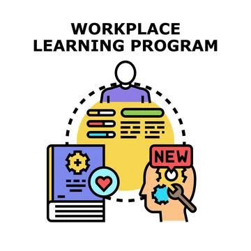 Workplace learning program developing employee skills Stock Illustration