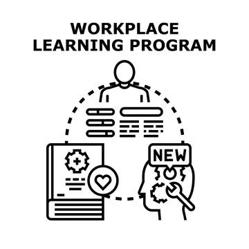 Workplace learning program developing employee skills Illustration