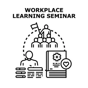 Workplace learning seminar training employees for skill development Stock Illustration