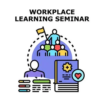 Workplace learning seminar training employees for skill development Stock Illustration