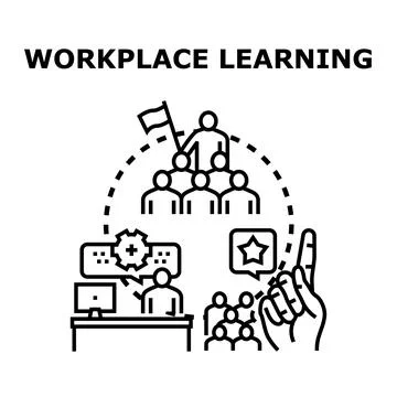 Workplace learning skill development and career progress concept Stock Illustration