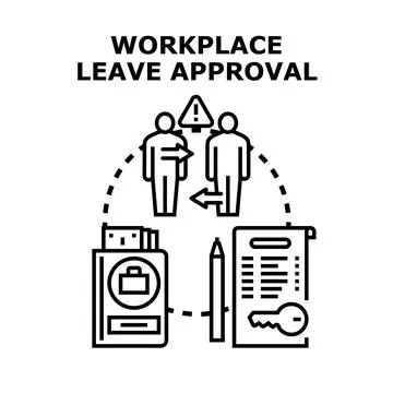 Workplace leave approval process, employee request management Stock Illustration