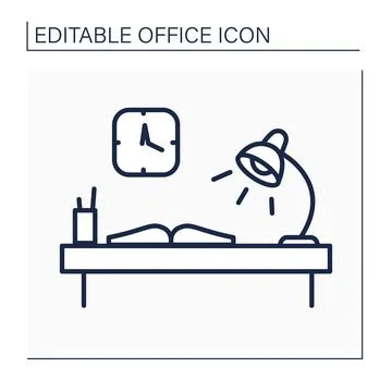 Workplace line icon Stock Illustration