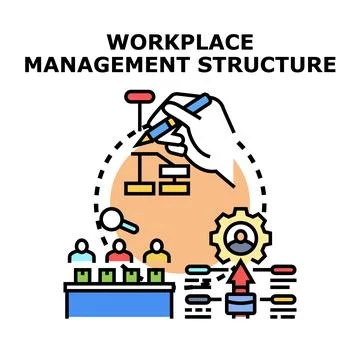 Workplace management structure creating business organization chart Stock Illustration