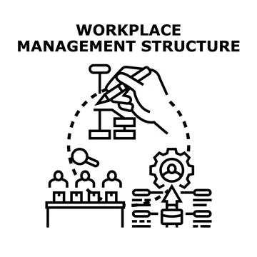 Workplace management structure creating business organization chart Stock Illustration