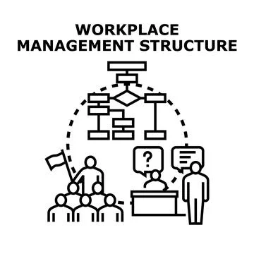 Workplace management structure providing business organization concept Stock Illustration