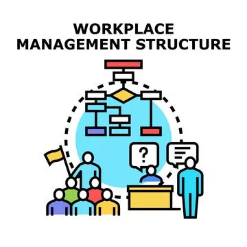 Workplace management structure providing business organization concept Stock Illustration