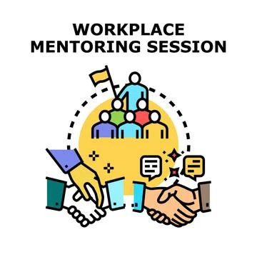 Workplace mentoring session building professional development and support Stock Illustration
