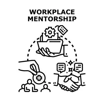 Workplace mentorship concept for professional development and corporate growt Stock Illustration