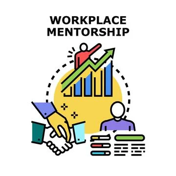 Workplace mentorship program fostering professional growth development Illustrazione stock
