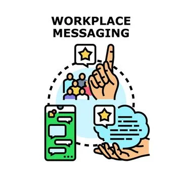 Workplace messaging concept communication and network dialogue Stock Illustration